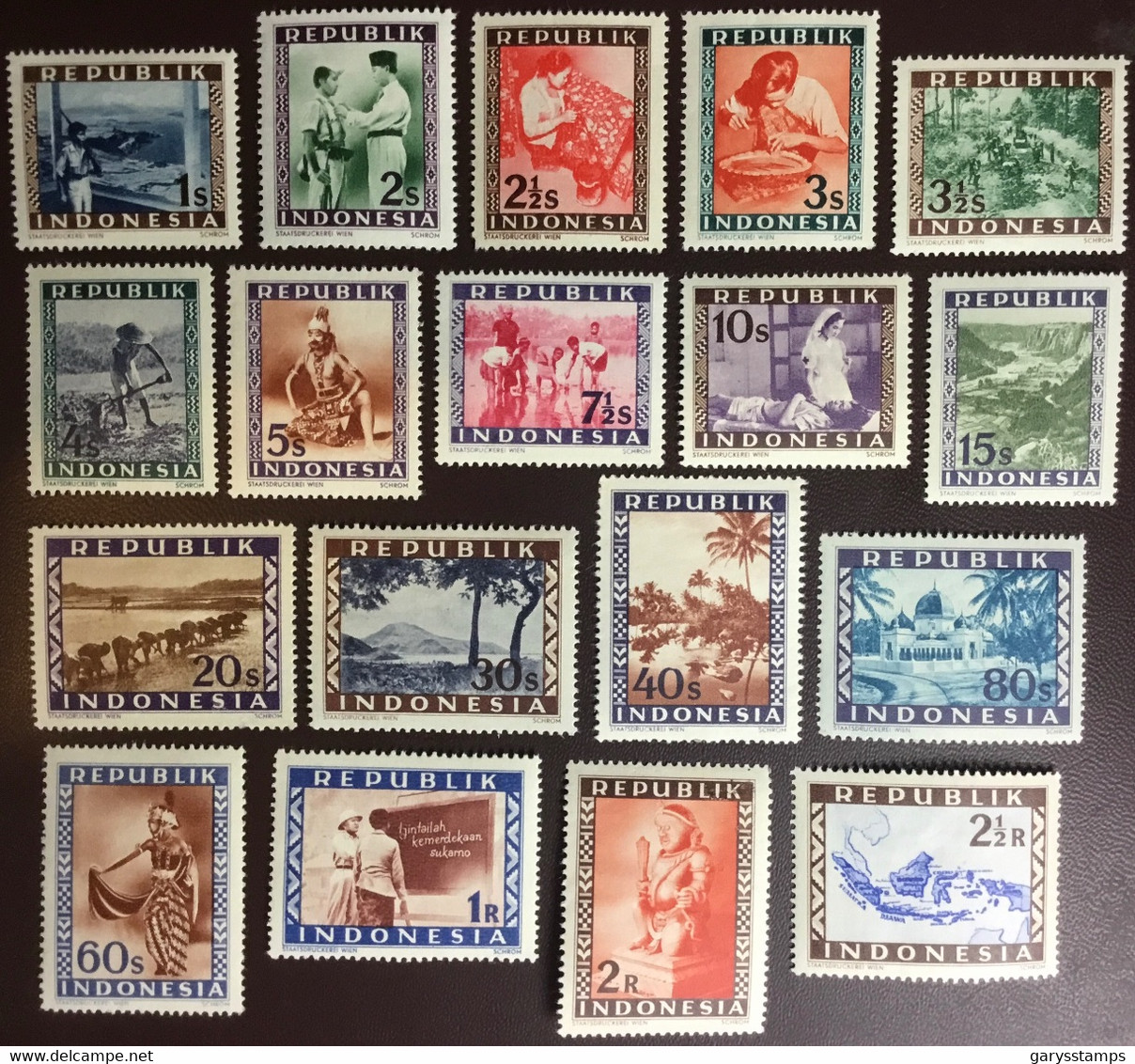 Indonesia 1948 - 1949 Republik Definitives Set MNH - Indonesia