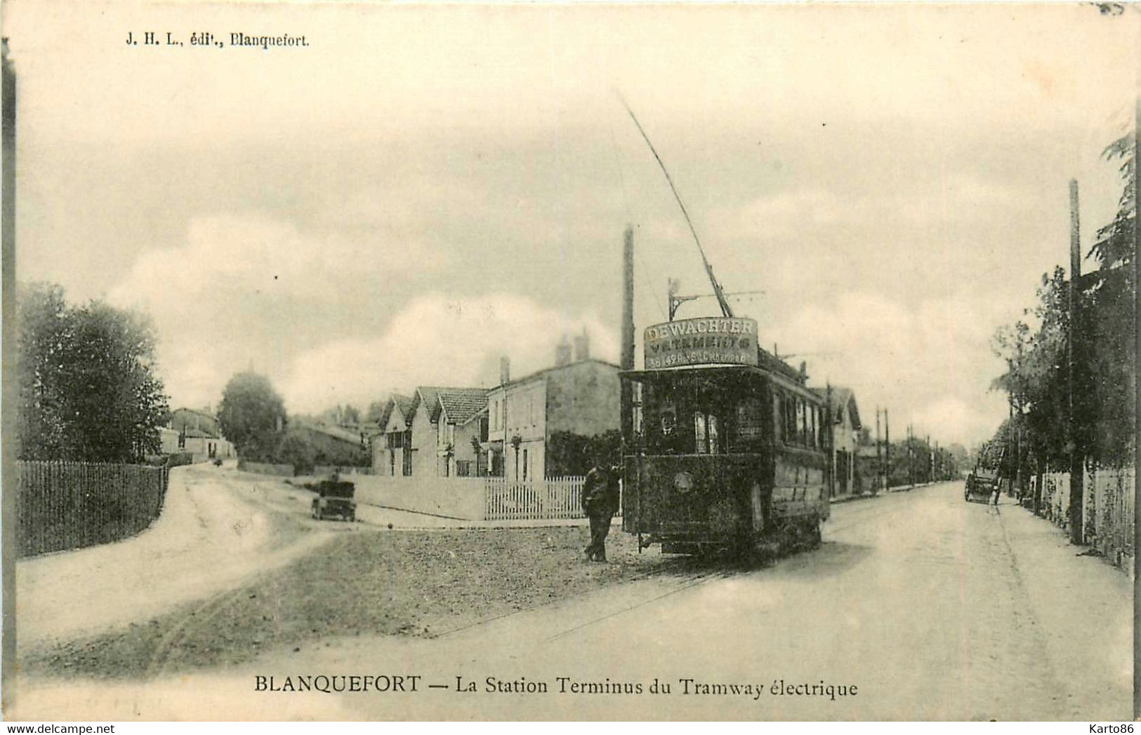 Blanquefort * La Station Terminus Du Tram Tramway électrique * Rue Du Village - Blanquefort