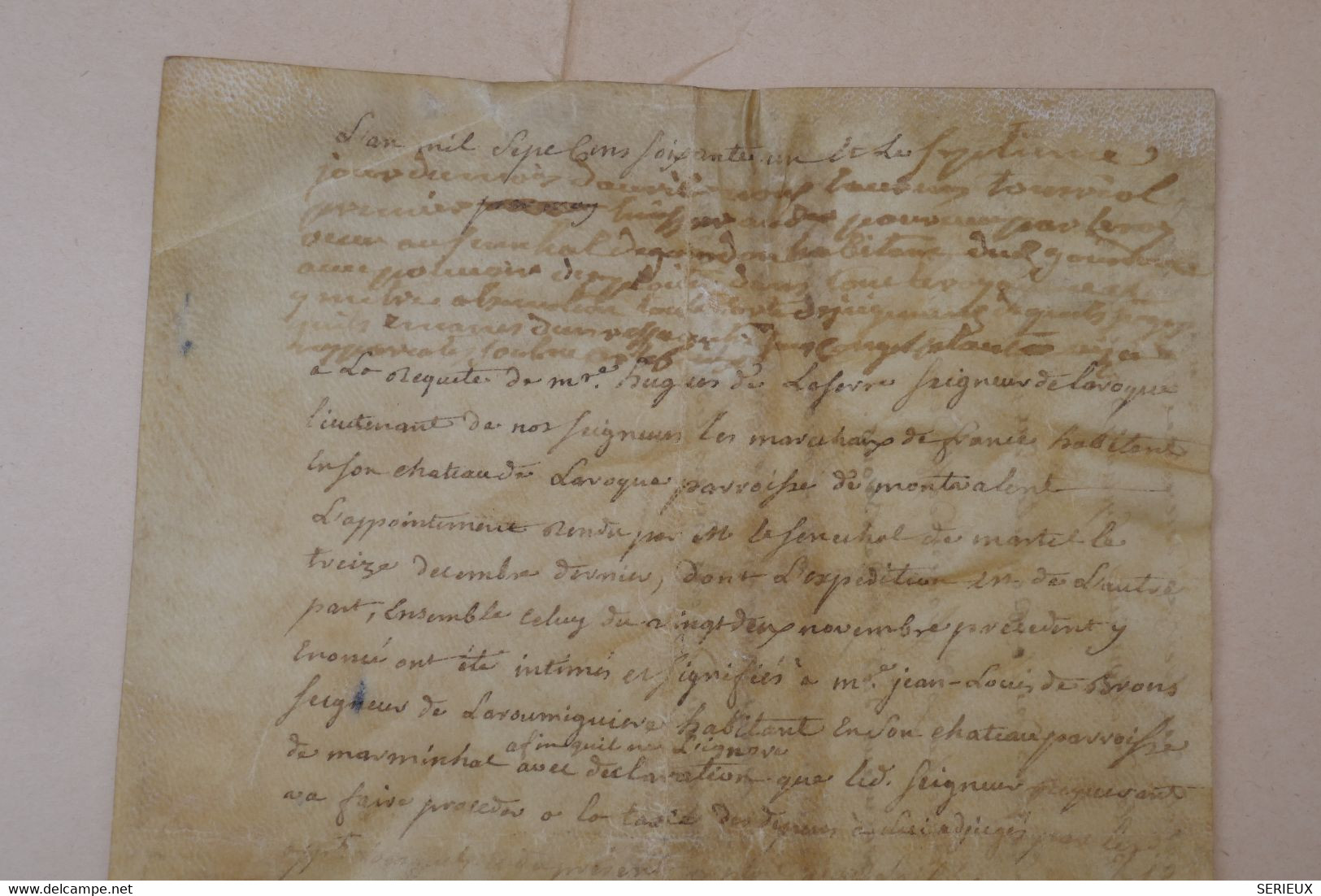 &2 FRANCE BELLE LETTRE  VELIN  TRES RARE AUTHENTIQUE ARCHIVE FAMILLE  POMPADOUR  1761 - Sonstige & Ohne Zuordnung
