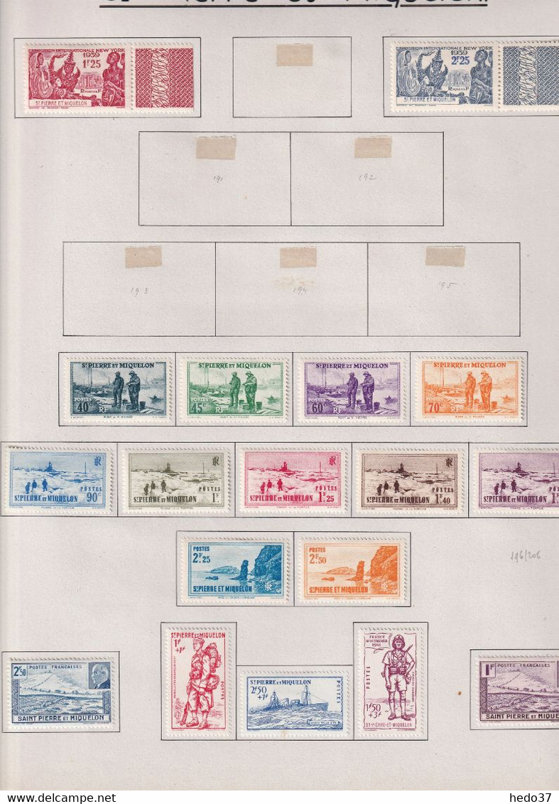 St Pierre Et Miquelon - Collection Vendue Page Par Page - Timbres Neufs * Avec Charnière - TB - Collezioni & Lotti