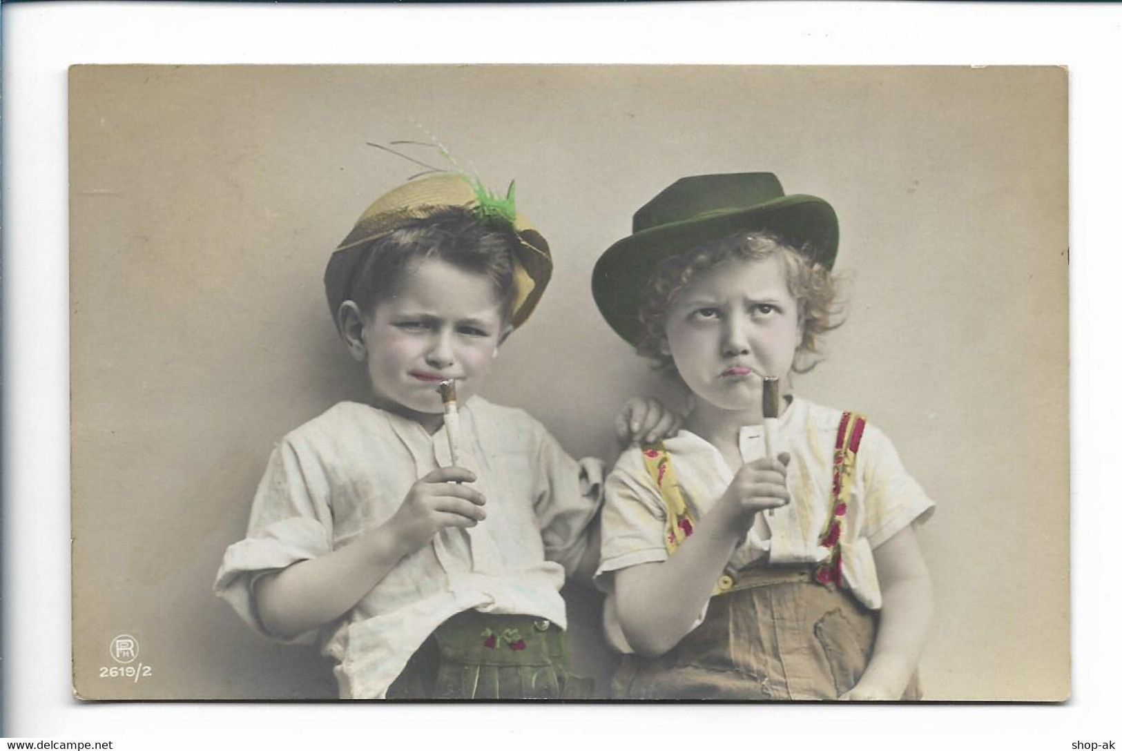 V3345/ Kinder Jungen Rauchen Zigarre  Foto AK 1910 - Andere & Zonder Classificatie