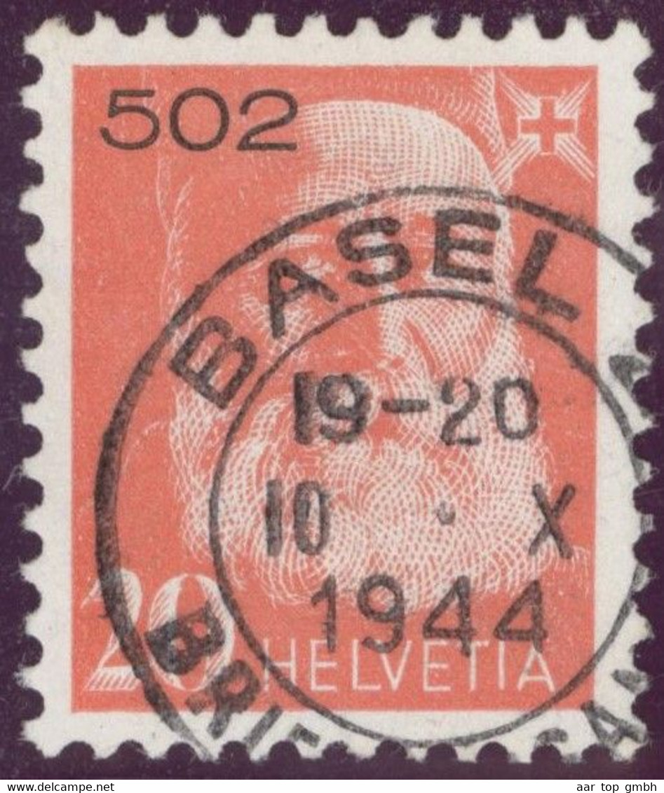 Schweiz Portofreiheit Zu#16Ay Glattes Kreidepapier Gestempelt 20 Rp. Gr#502 Bürgerspital Basel 1944-10-10 ~2400Stk. - Portofreiheit