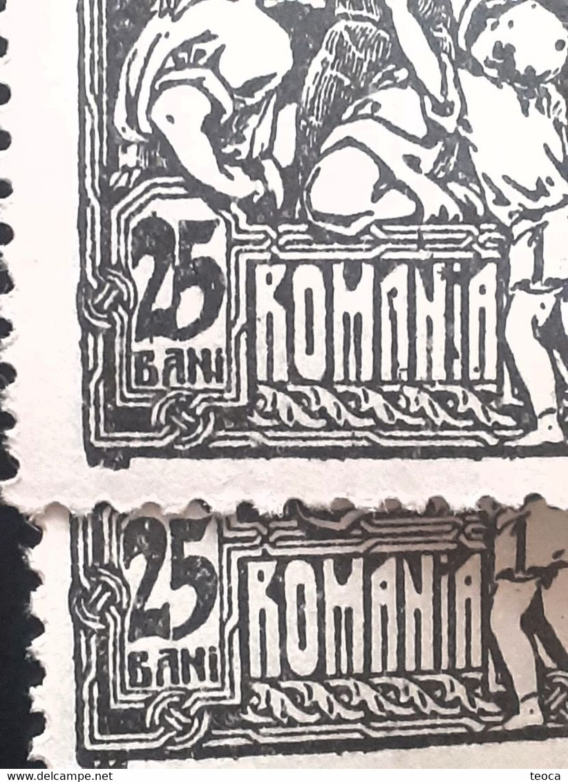 Errors Romania 1921, Social Assistance Printed With Multiple Errors,. 3 Stamps UNUSED - Plaatfouten En Curiosa