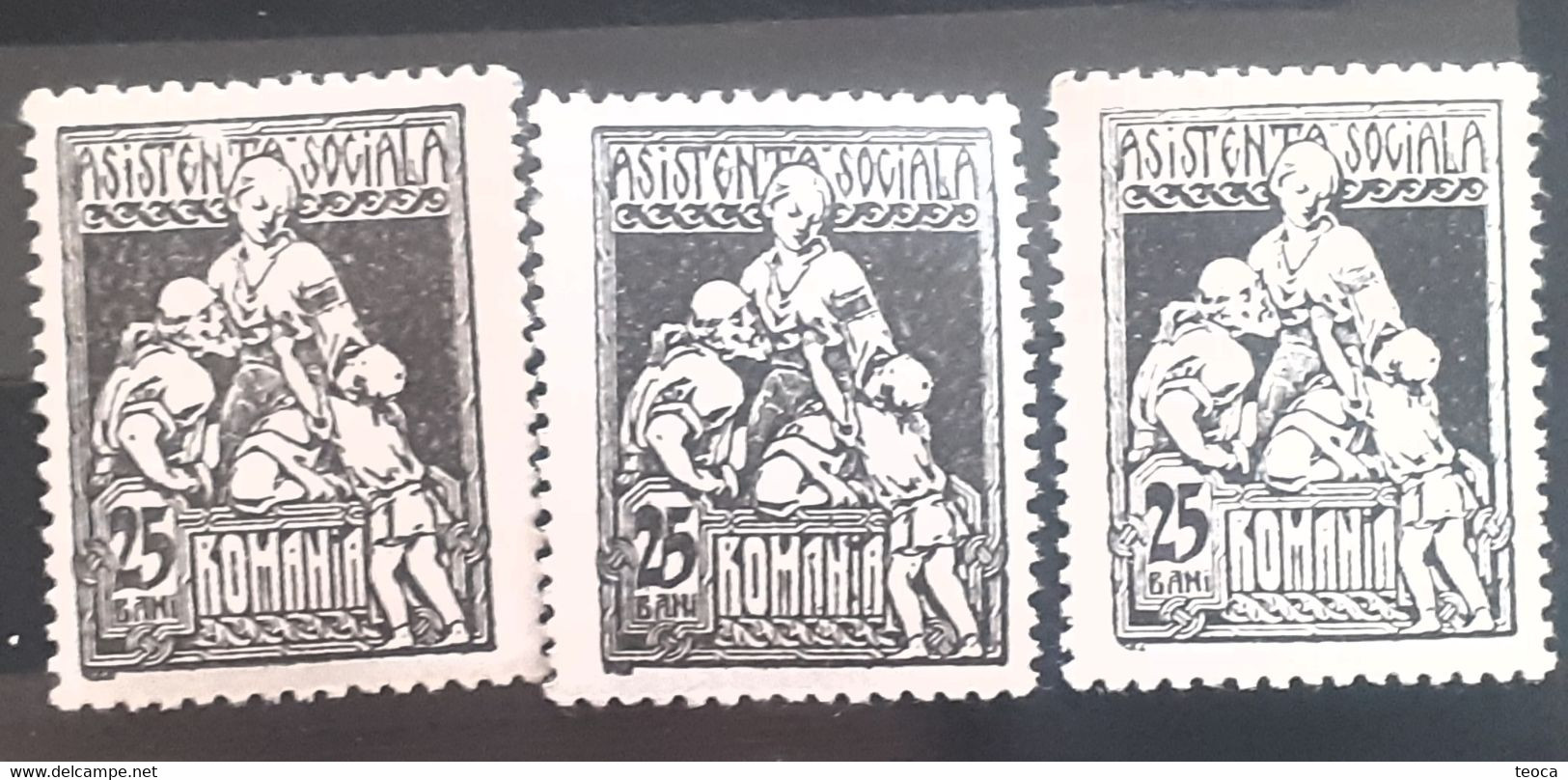 Errors Romania 1921, Social Assistance Printed With Multiple Errors,. 3 Stamps UNUSED - Abarten Und Kuriositäten