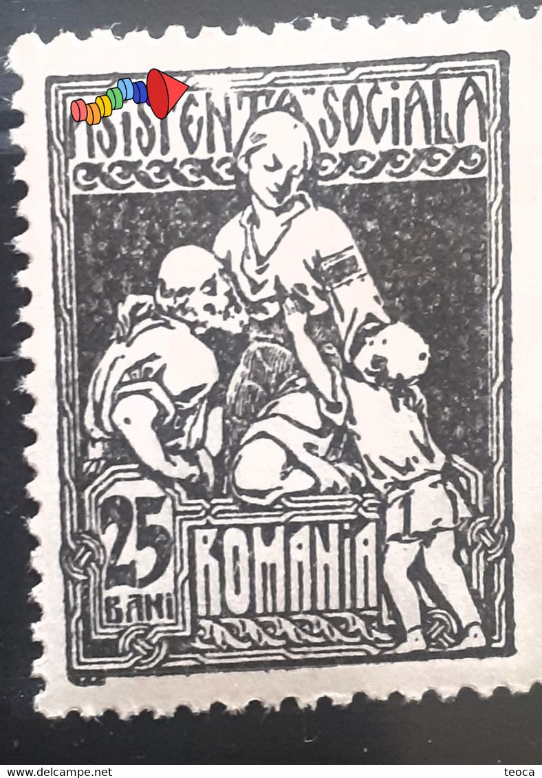 Errors Romania 1921, social assistance printed with multiple errors,. 3 stamps UNUSED