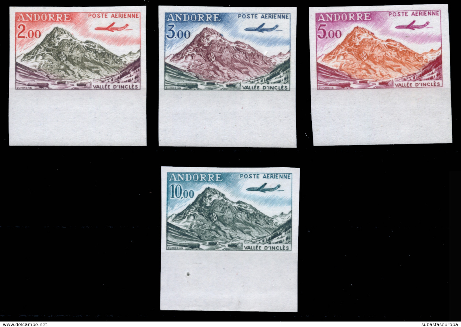 Andorra Francesa. ** Av. 5/8s. Sin Dentar. Borde De Hoja. Lujo. Cat. 140 €. - Airmail