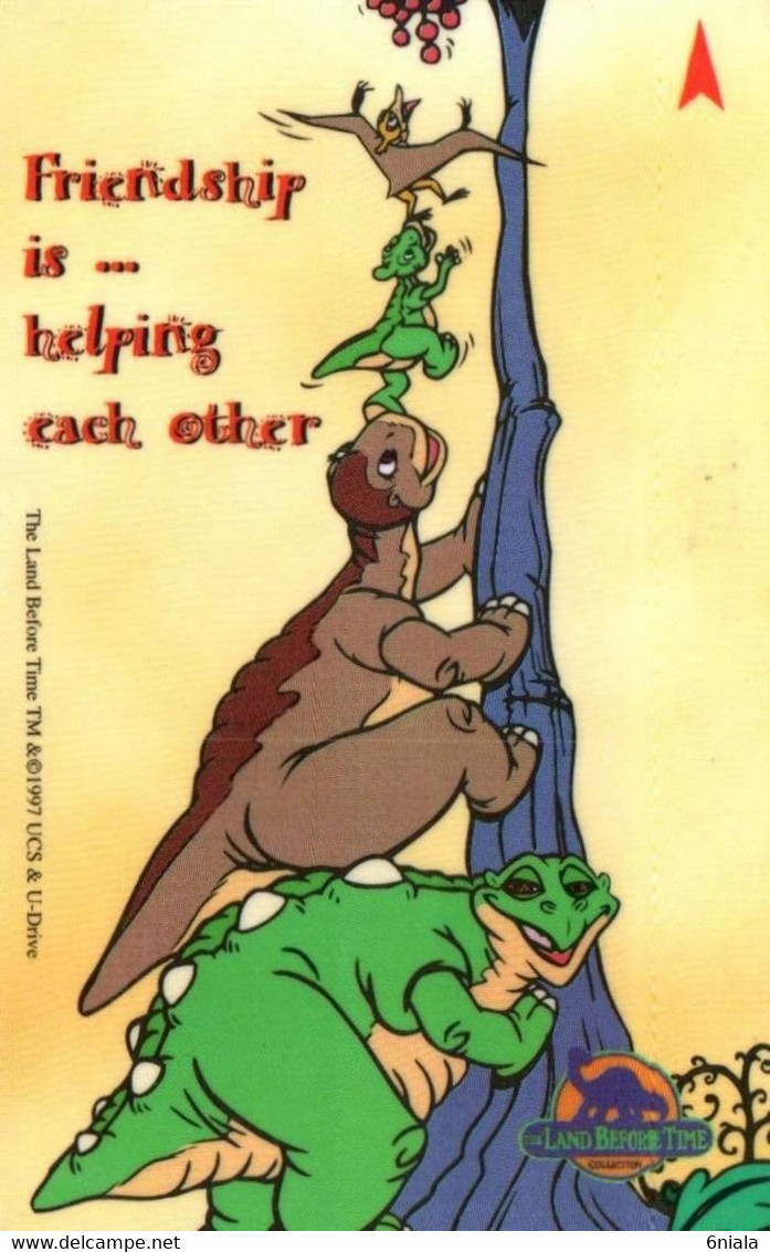 7584 Télécarte Collection FRIENDSHIP Helping Cach Other  Dinosaure BD ( Recto Verso) Carte Téléphonique Singapour - BD