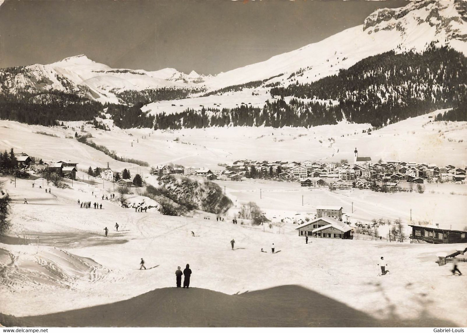 Flims Und Die Flimser Skiberge Skifahrer  (10 X 15 Cm) - Flims