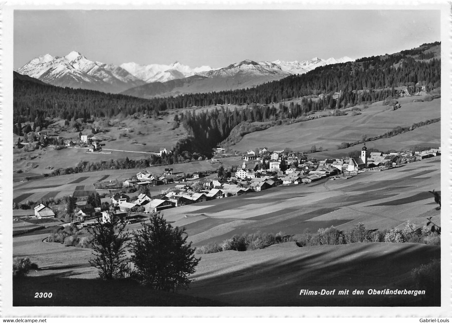 Flims Dorf Mit Den Oberländerbergen   (10 X 15 Cm) - Flims