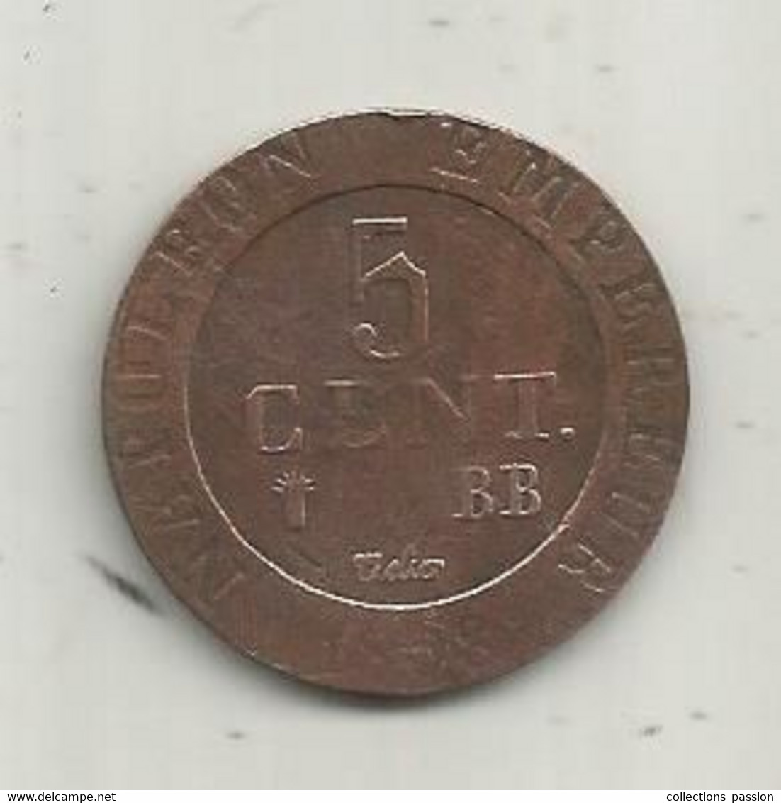 JC, MONNAIE, France, 5 Cent., 1808 BB, NAPOLEON EMPEREUR,  N , 2 Scans - Andere & Zonder Classificatie
