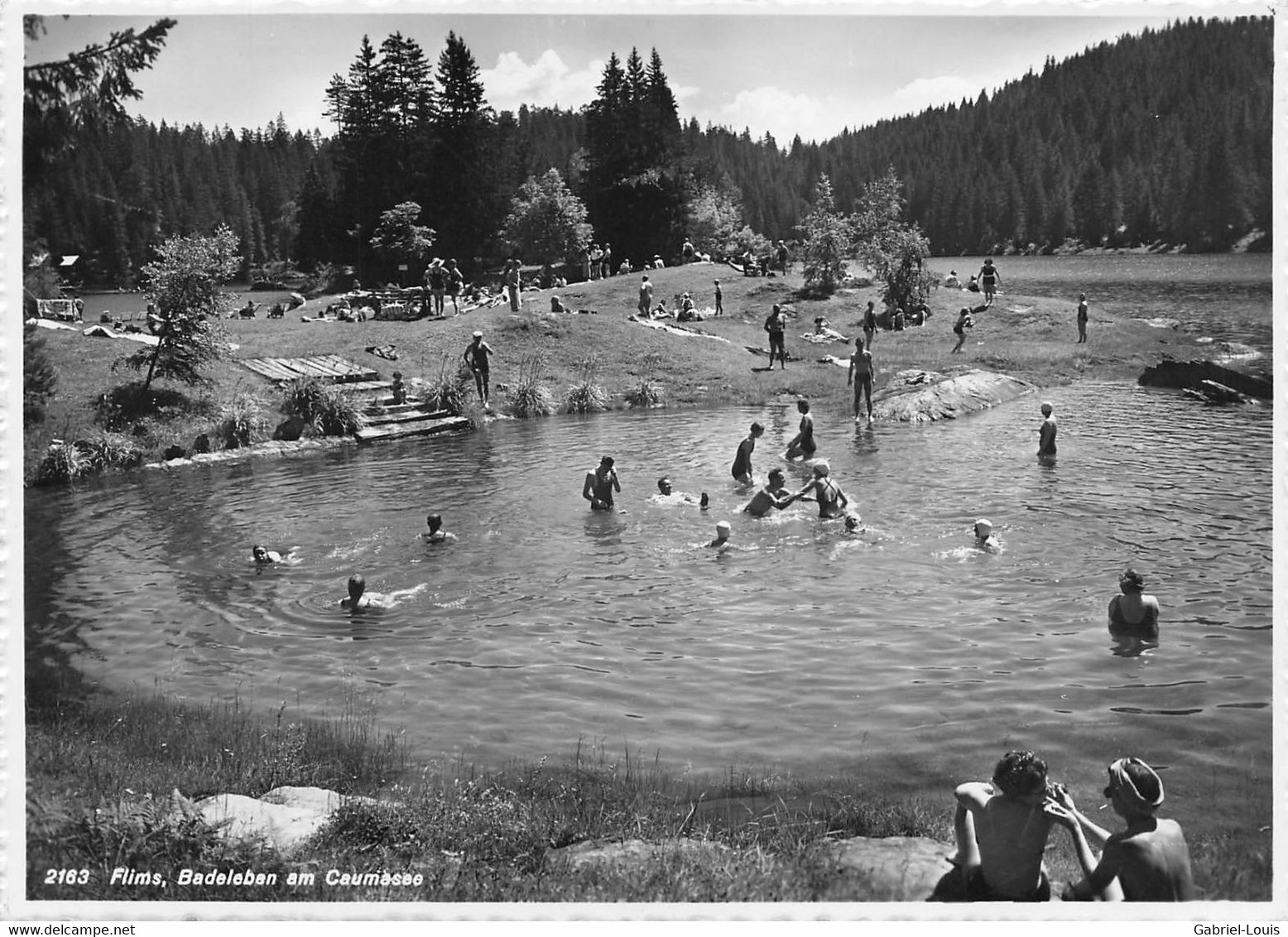 Flims Badeleben Am Caumasee 1941 (10 X 15 Cm) - Flims