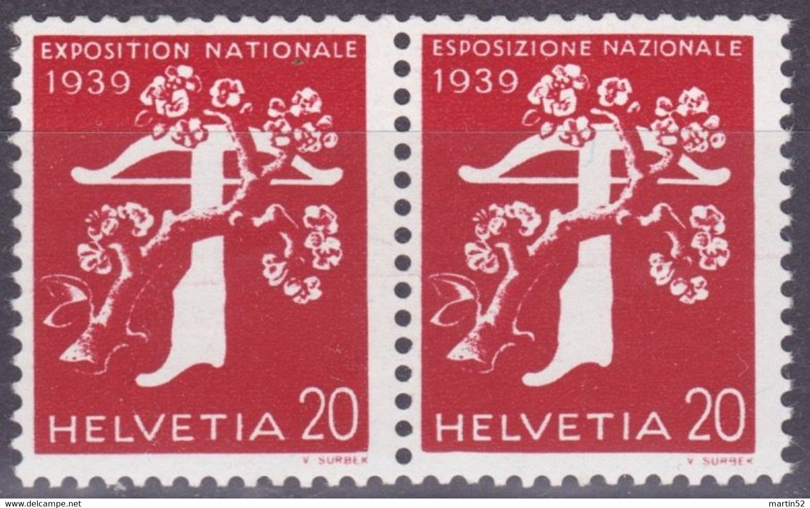 Schweiz Suisse 1939: Zusammendruck Se-tenant Zu Z27e Mi W21 ** Mit Nr. Avec N° L9810 Postfrisch MNH (Zumstein CHF 30.00) - Francobolli In Bobina