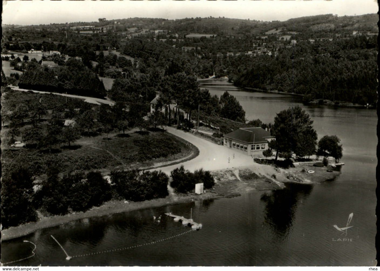 22 - CAUREL - Café Restaurant Beau-Rivage - Vue Aérienne - Caurel