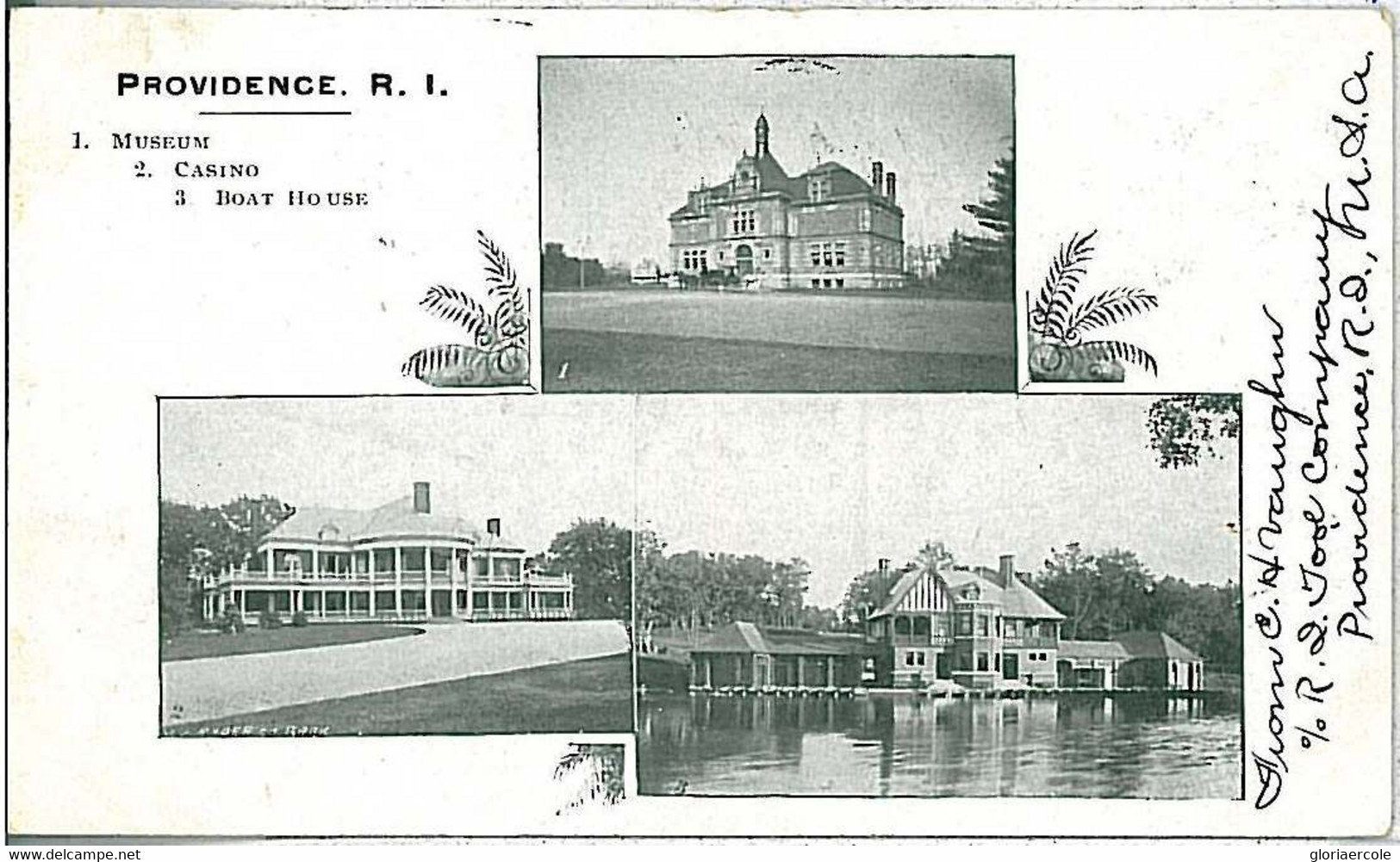 25380 - USA -  VINTAGE POSTCARD:RHODE ISLAND : PROVIDENCE : CASINO \ BOAT HOUSE - Providence