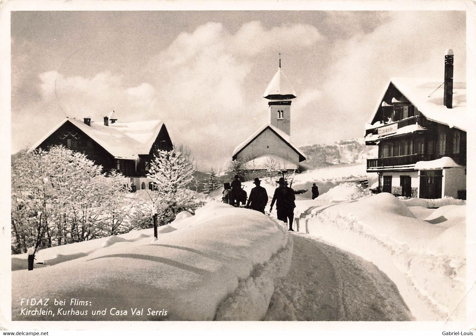 Fidaz Bei Flims Kirchlein Kurhaus Und Casa Val Serri  (10 X 15 Cm) - Flims