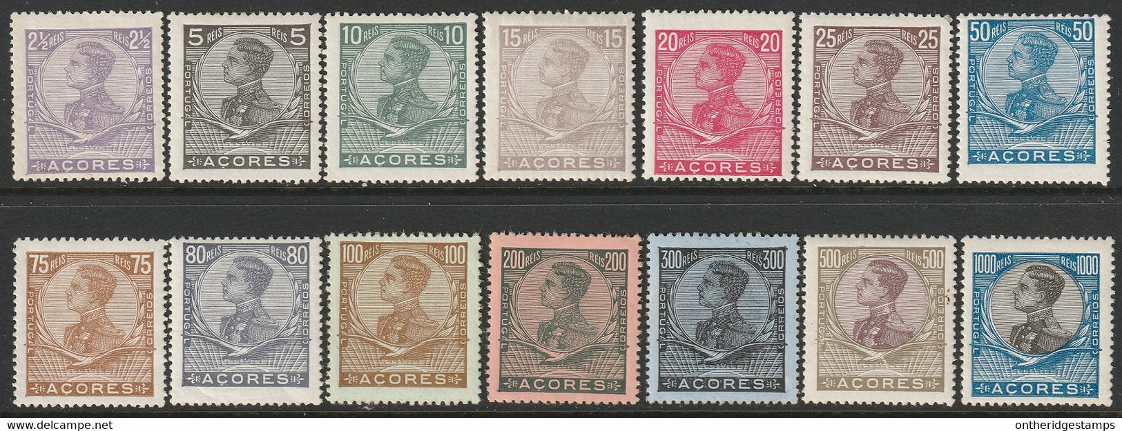 Azores 1910 Sc 112-25 Yt 109-22 Set MLH*/MH* - Azores