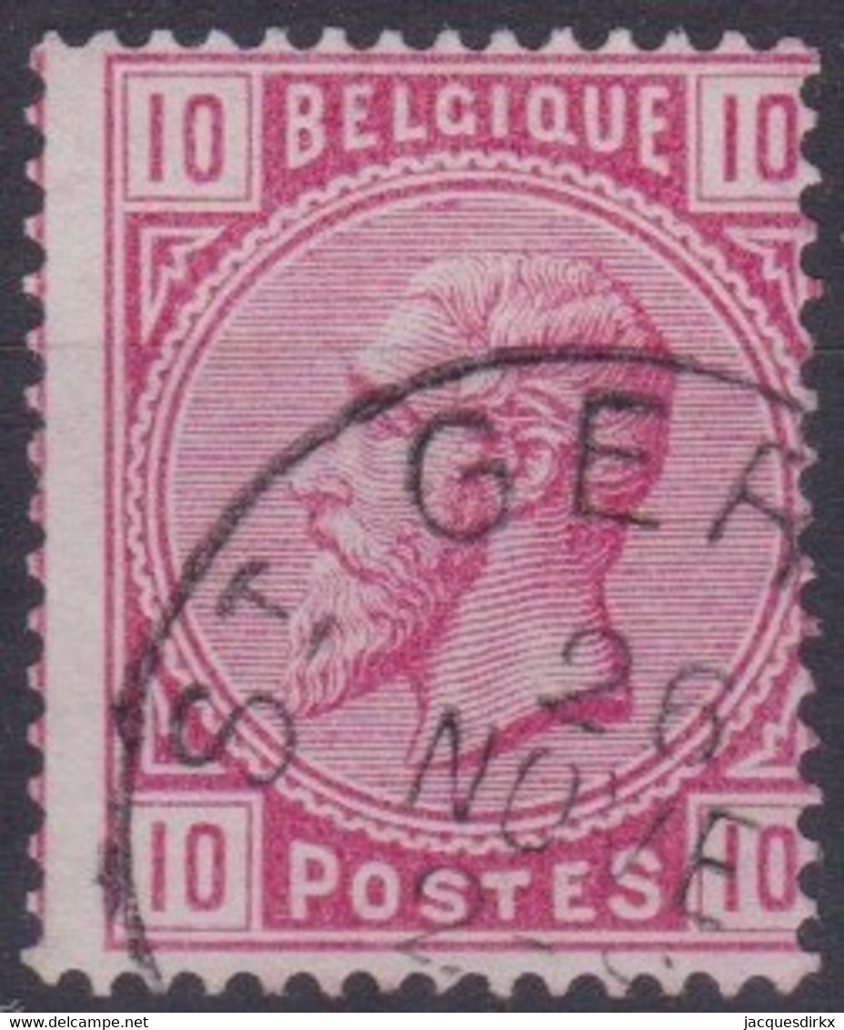 Belgie  .  OBP  .    38  .   St Gérard   .   O   .   Gebruikt   .   / .   Oblitéré - 1883 Leopold II.