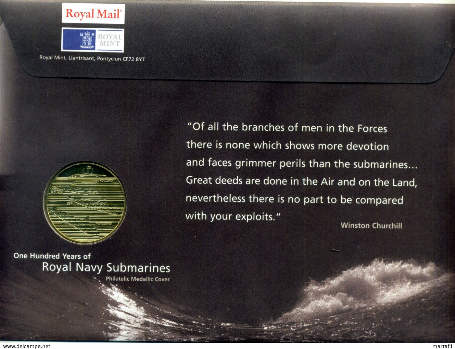 Royal Mail FDC "One Hundred Years Of Royal Navy Submarines - Wiston Churchill" - Duikboten