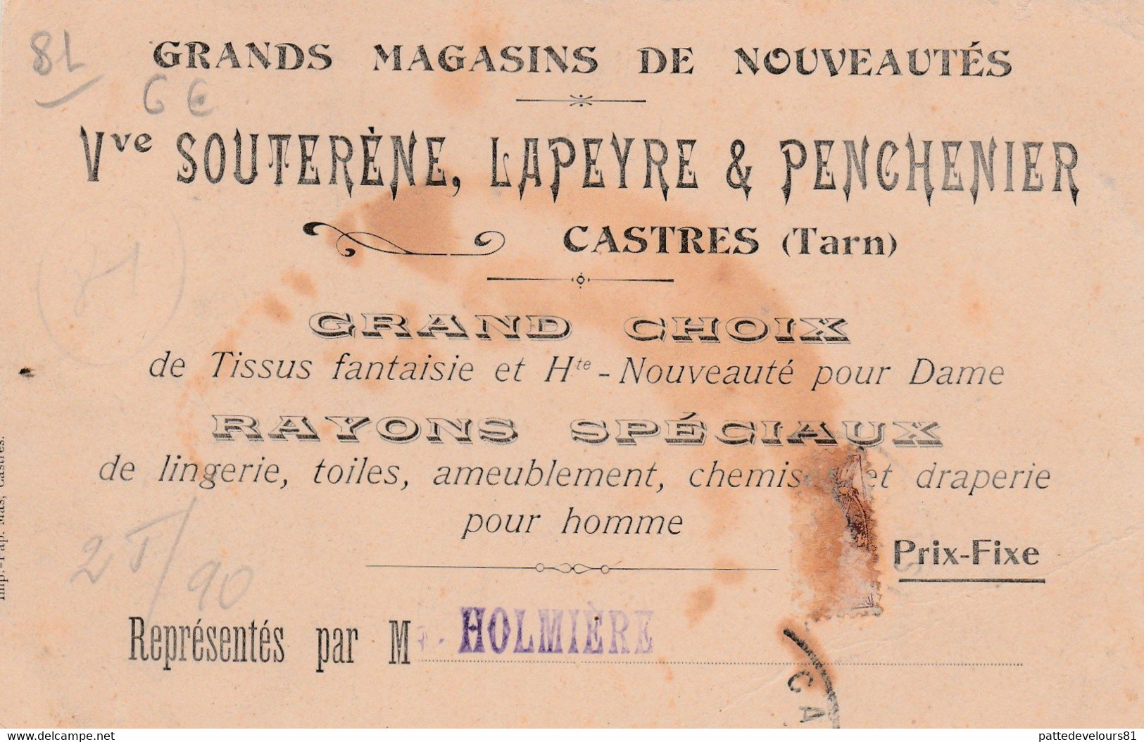 CPA (81) CASTRES Magasin "Grand Magasin De NOUVEAUTES" A. Souterene & Bardou (beau Plan) - Castres