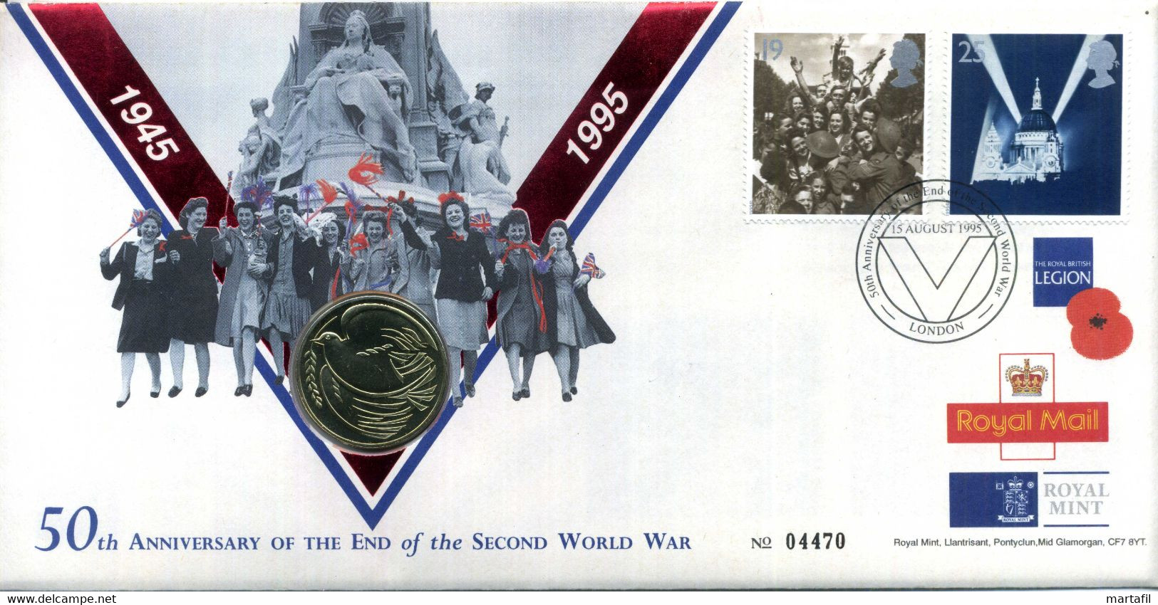 Royal Mail FDC "50th Anniversary Of The End Of The Second World War IIWW" - WO2