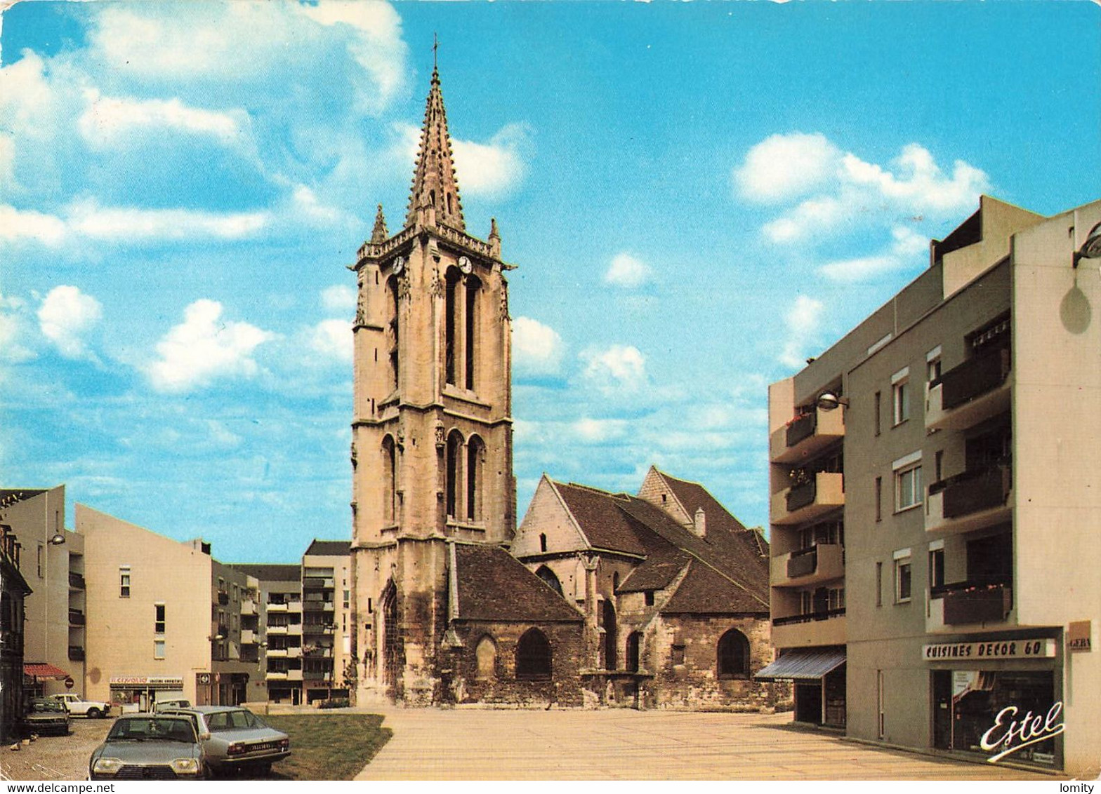 60 Creil  église Saint Medard Voiture Auto Citroen GS - Creil