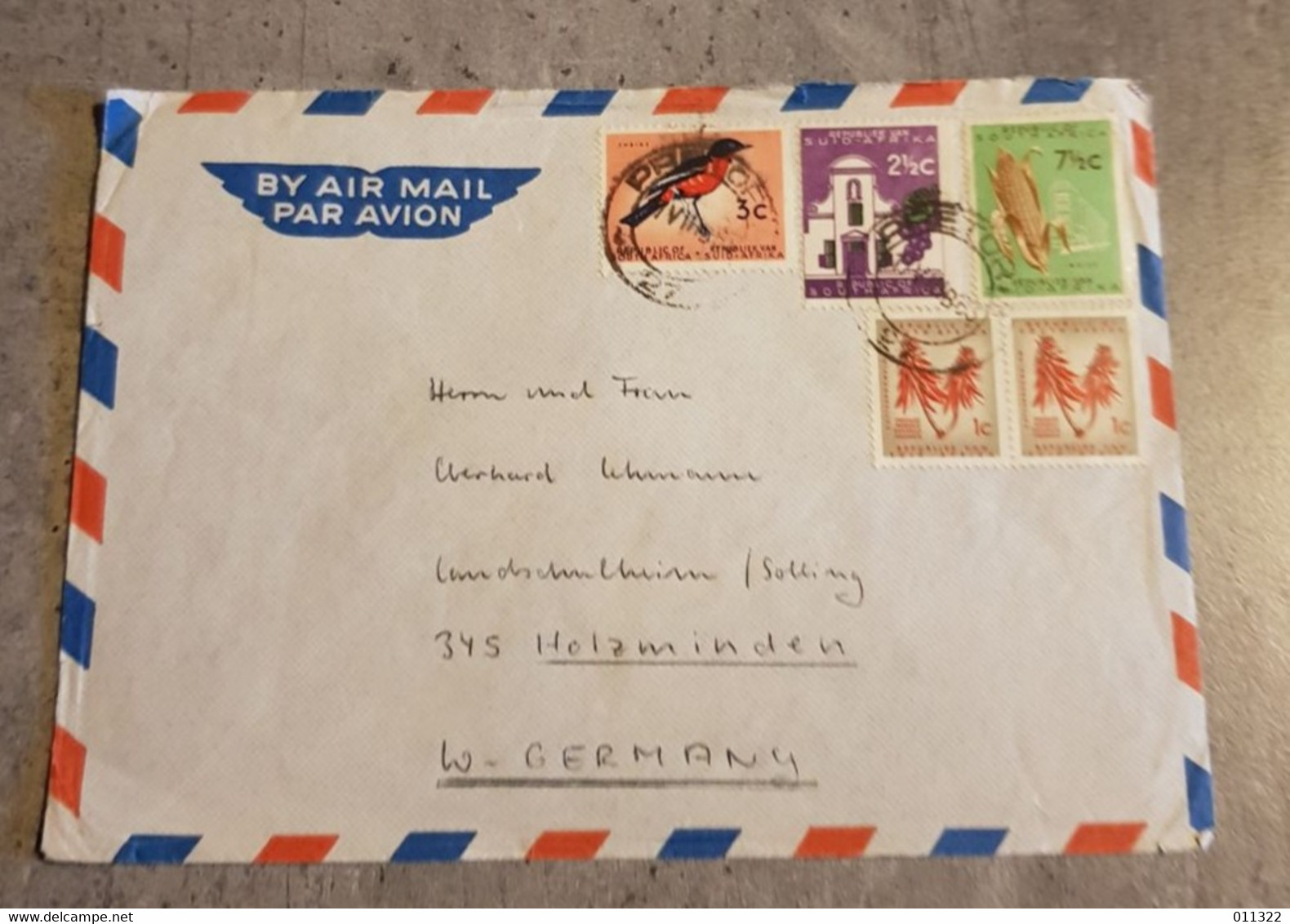 SOUTH AFRICA AIR MAIL PAR AVION CIRCULED SEND TO GERMANY - Luftpost