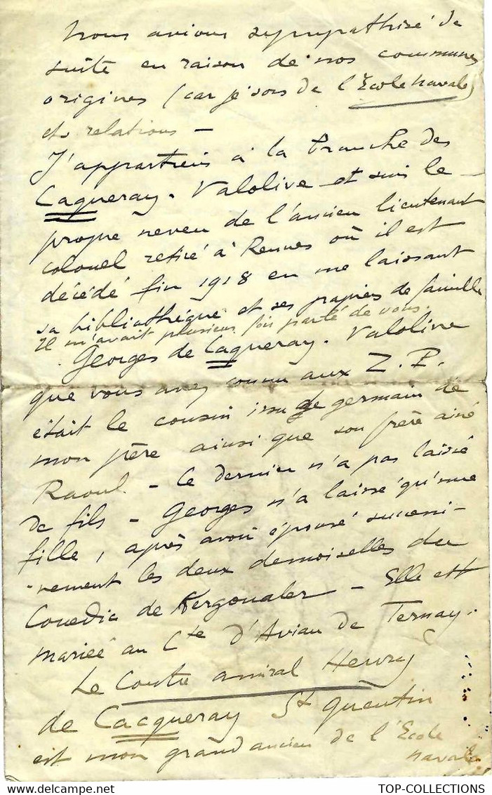 1923 ENTETE COMPAGNIE MAROCAINE  Partie Lettre Par Caqueray De Valolive Vice Président De Cette Cie   4 PAGES DE TEXTE - Autres & Non Classés