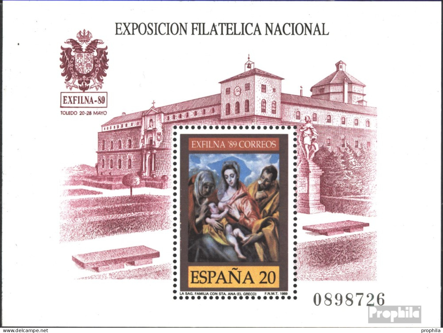 Spanien Block34 (kompl.Ausg.) Postfrisch 1989 EXFILNA 89 - Blocs & Hojas