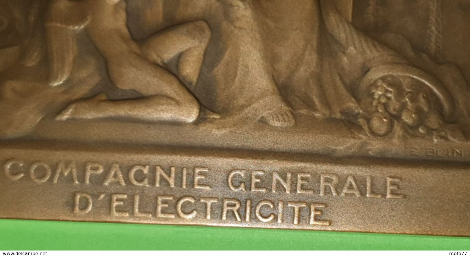 RARE Coffret et Médaille du travail EDF pour 25 années -Bronze- Compagnie Générale d'électricité FRANCE Blin - Vers 1900