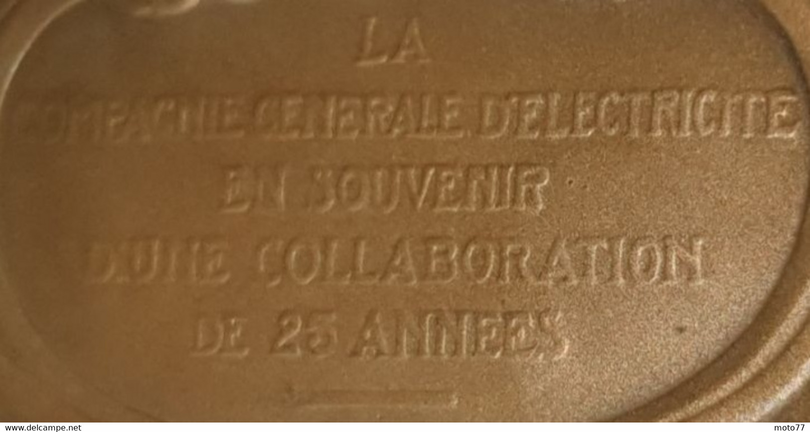 RARE Coffret et Médaille du travail EDF pour 25 années -Bronze- Compagnie Générale d'électricité FRANCE Blin - Vers 1900