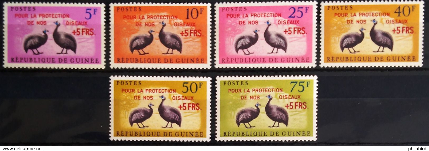 OISEAUX - GUINEE                  N° 87/92                      NEUF** - Pfauen