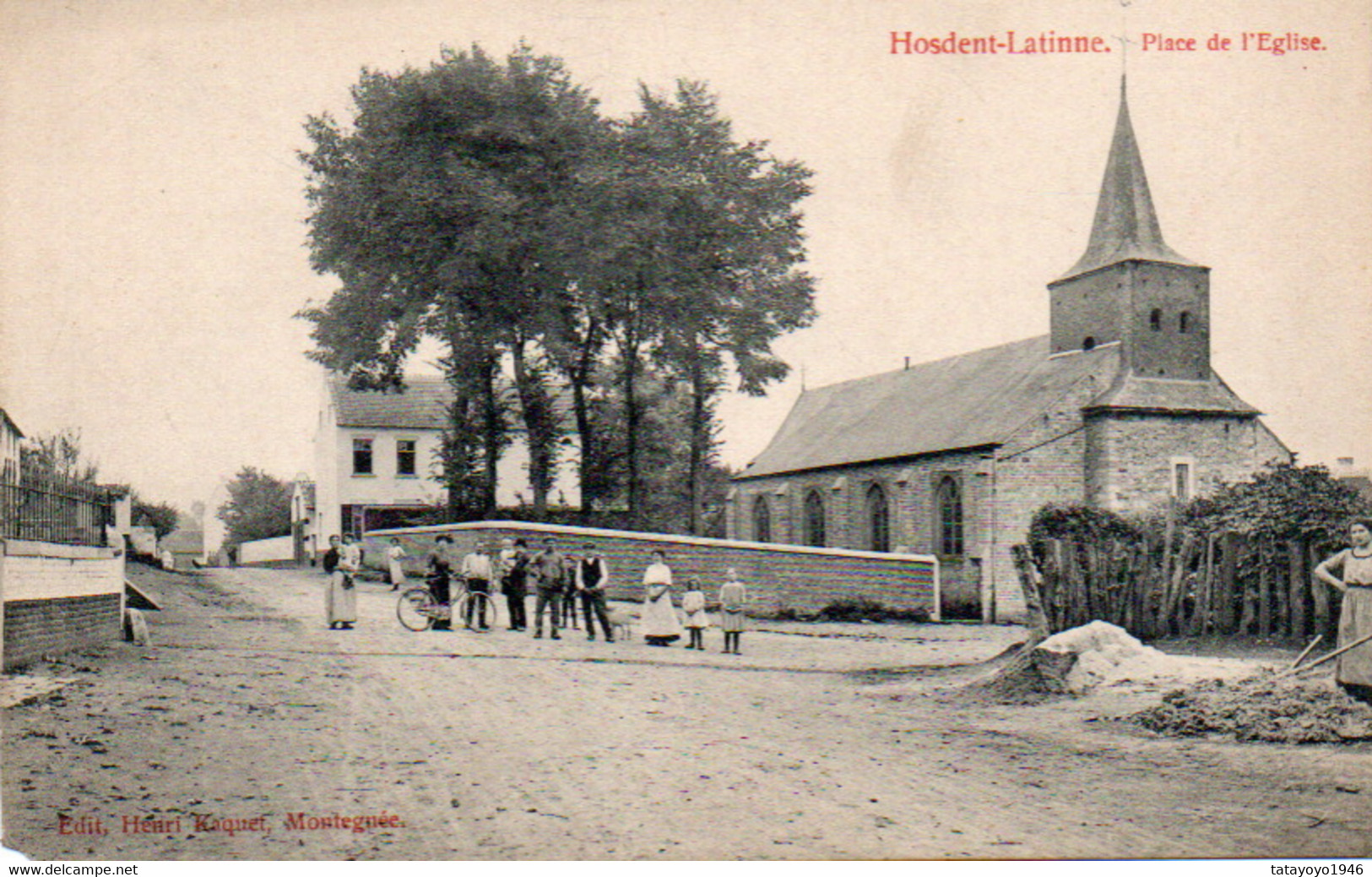 Hosdent-Latinne Place De L'eglise Cycliste Animée N'a Pas Circulé - Braives