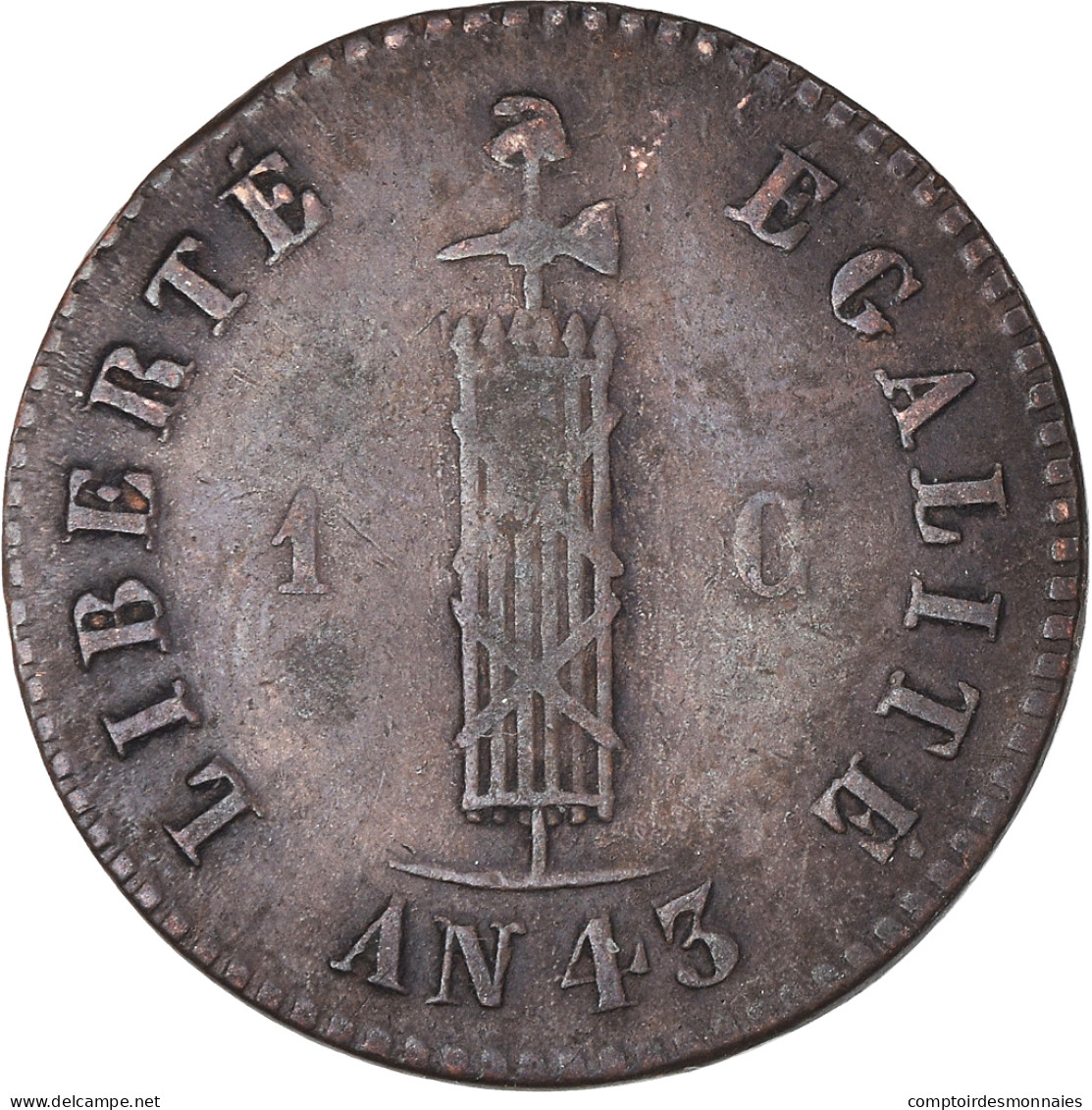 Monnaie, Haïti, Centime, 1846/AN 43, TB+, Cuivre, KM:24 - Haïti