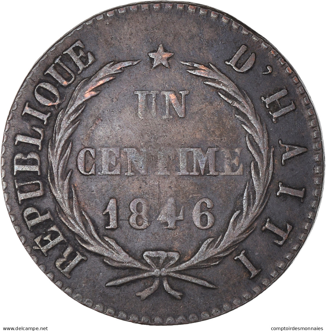 Monnaie, Haïti, Centime, 1846/AN 43, TB+, Cuivre, KM:24 - Haiti