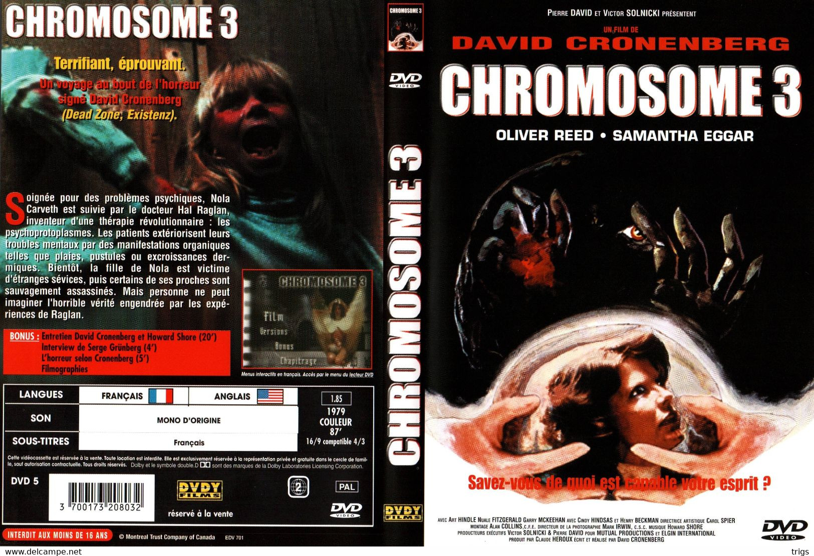 DVD - Chromosome 3 - Horreur