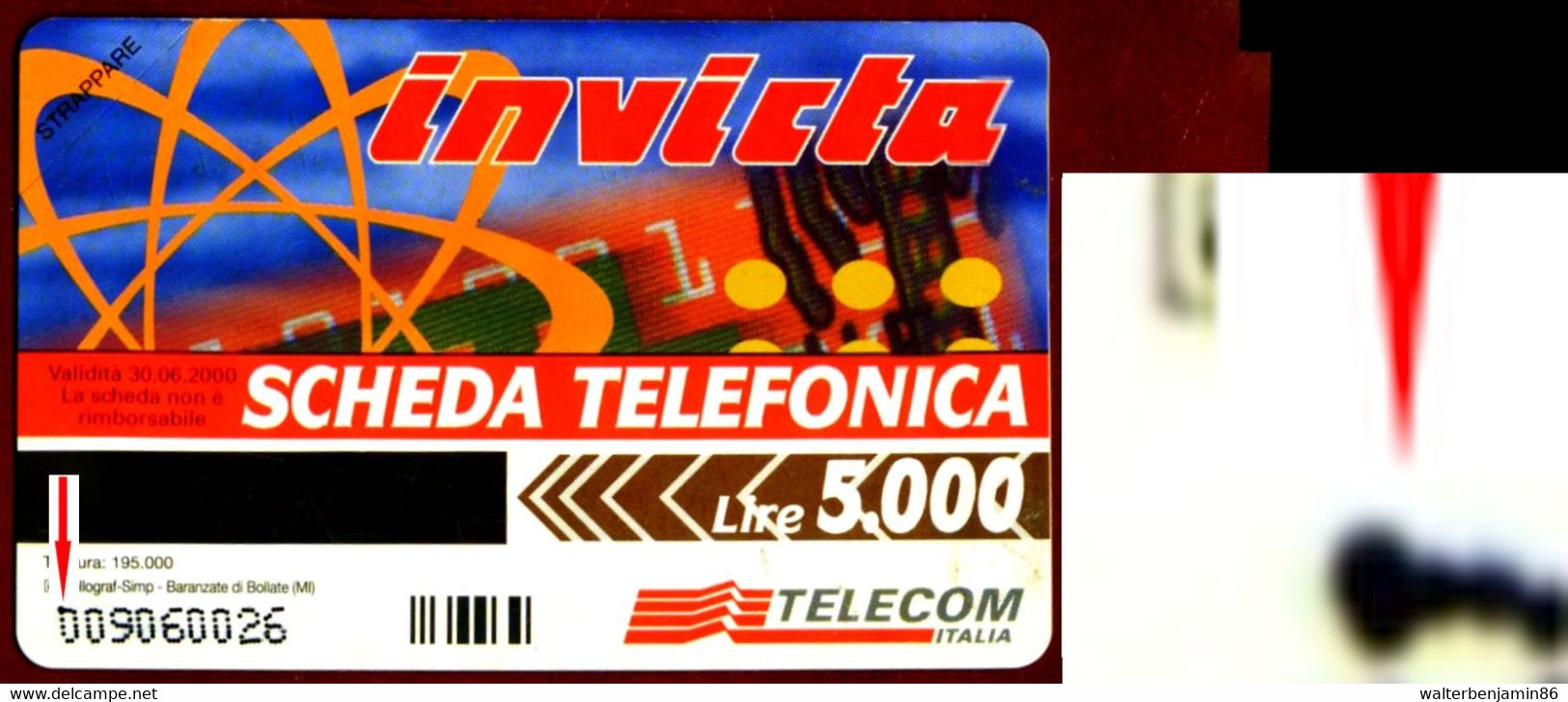 G 836 C&C 2908 SCHEDA TELEFONICA NUOVA MAGNETIZZATA INVICTA CYBERSPACE VARIANTE PUNTO OCR - Errori & Varietà