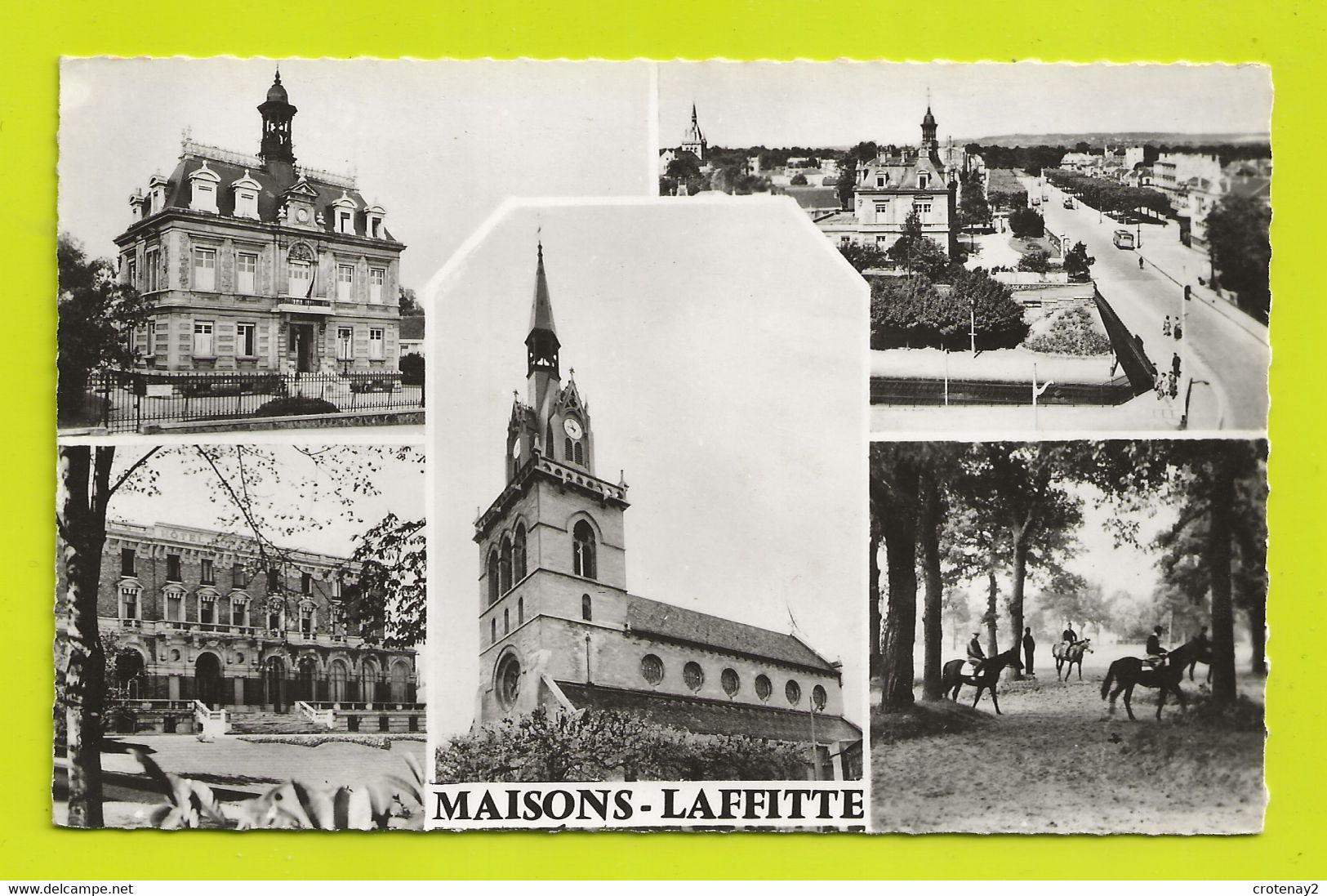 78 MAISONS LAFFITTE Souvenir En 5 Vues N°8 073 Chevaux BUS Car Autocar Ancien VOIR DOS - Maisons-Laffitte