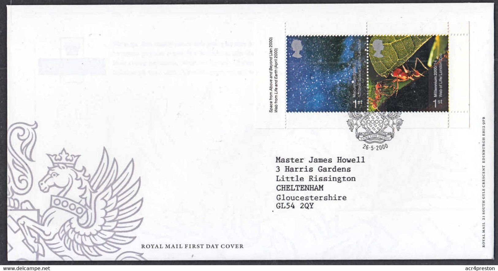 Ca0515 GREAT BRITAIN 2000, Millennium Booklet Pane,  FDC - 2001-2010 Decimal Issues