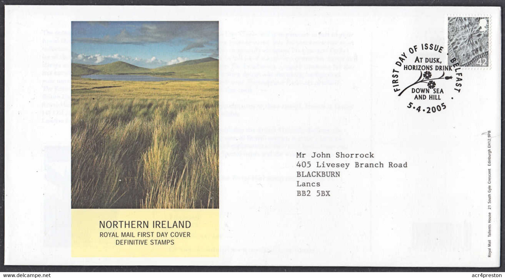 Ca0525 GREAT BRITAIN 2005,  New 42p Value Machin Definitive, Northern Ireland, FDC - 2001-2010. Decimale Uitgaven