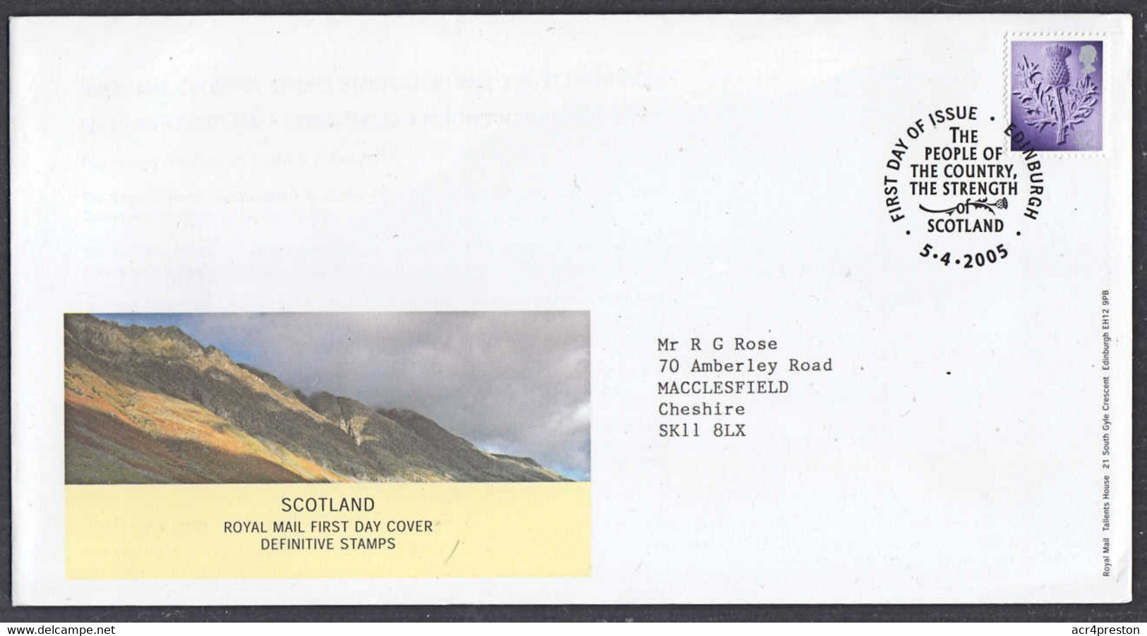 Ca0529 GREAT BRITAIN 2005,  New 42p Value Machin Definitive, Scotland, FDC - 2001-2010 Decimal Issues