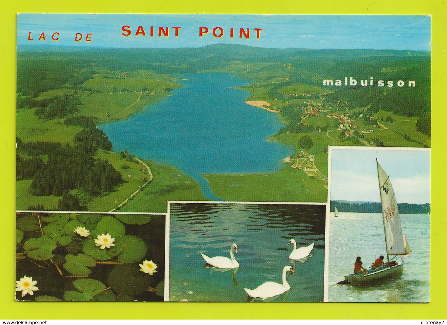 25 Le Lac De St Point Malbuisson Vers Pontarlier Cygnes Voilier VOIR DOS - Pontarlier