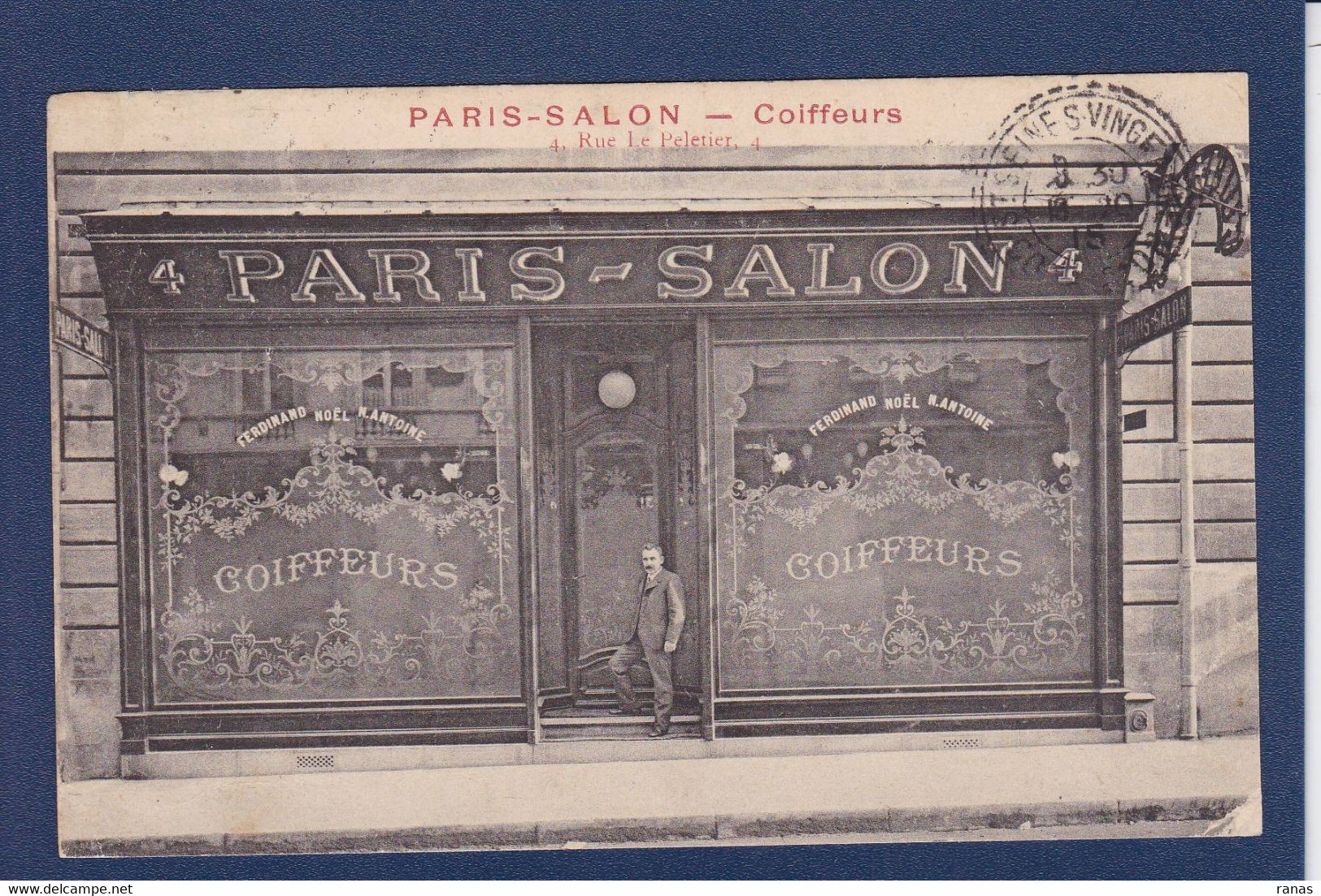 CPA [75] Paris > Arrondissement > Arrondissement: 09 Devanture Magasin Coiffure - Arrondissement: 09