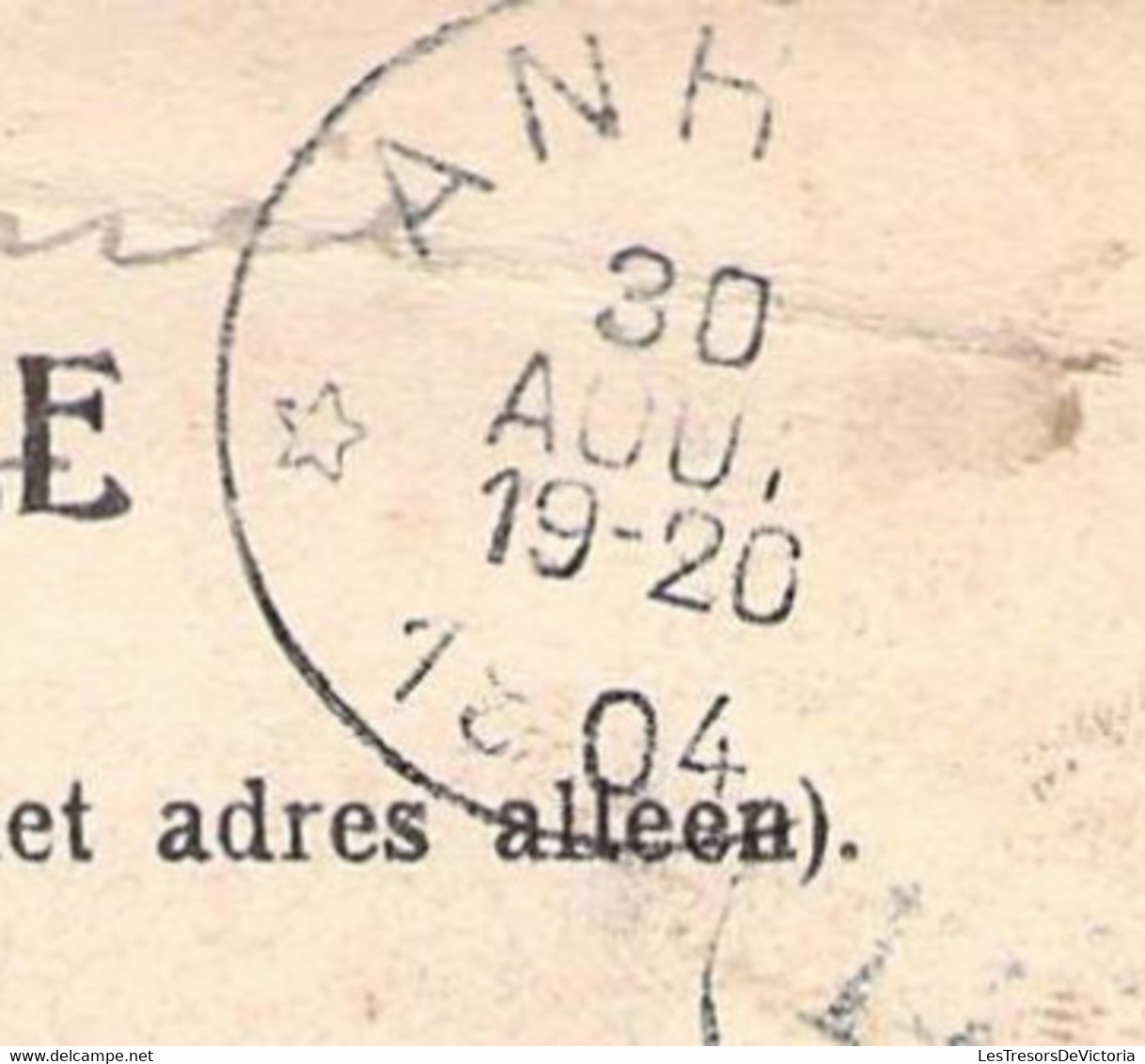 Cachet à étoile Anhée En 1904 Sur CPA Dinant - - Sellos Con Estrellas