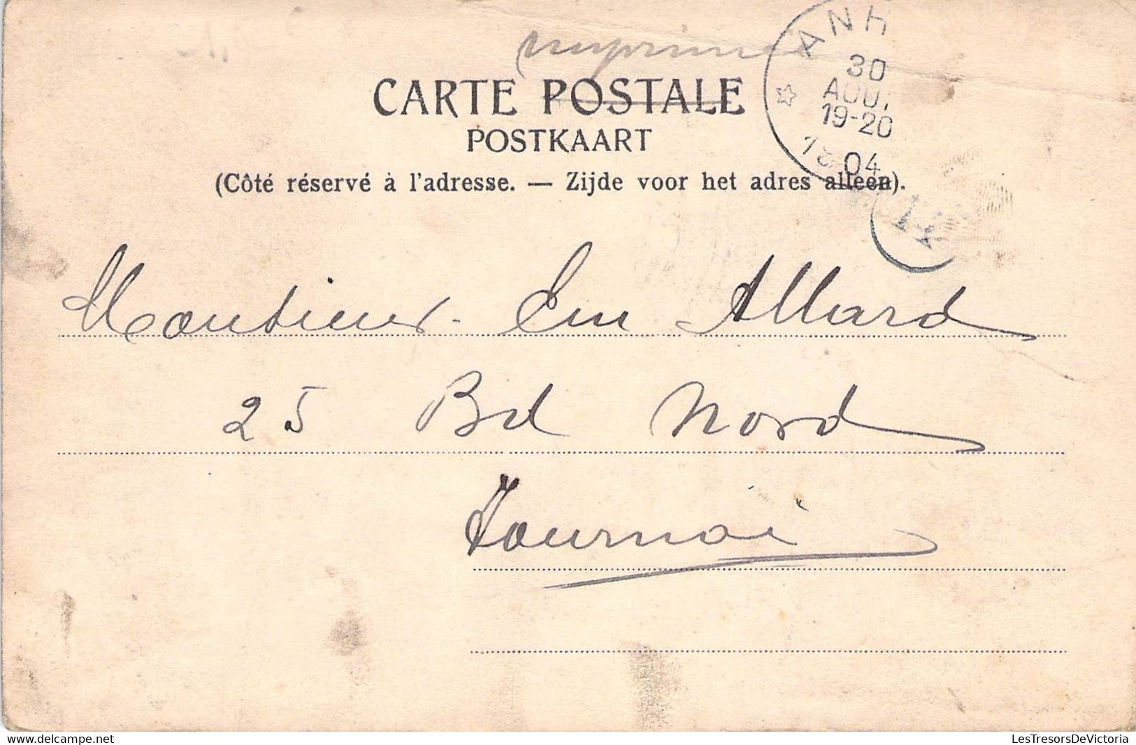 Cachet à étoile Anhée En 1904 Sur CPA Dinant - - Sellos Con Estrellas