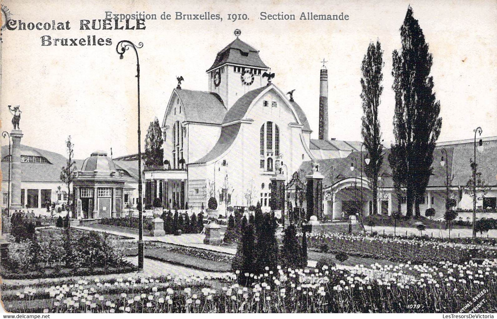 CPA Exposition De Bruxelles 1910  - Section Allemande - Publicité Chocolat Ruelle Bruxelles - Wereldtentoonstellingen