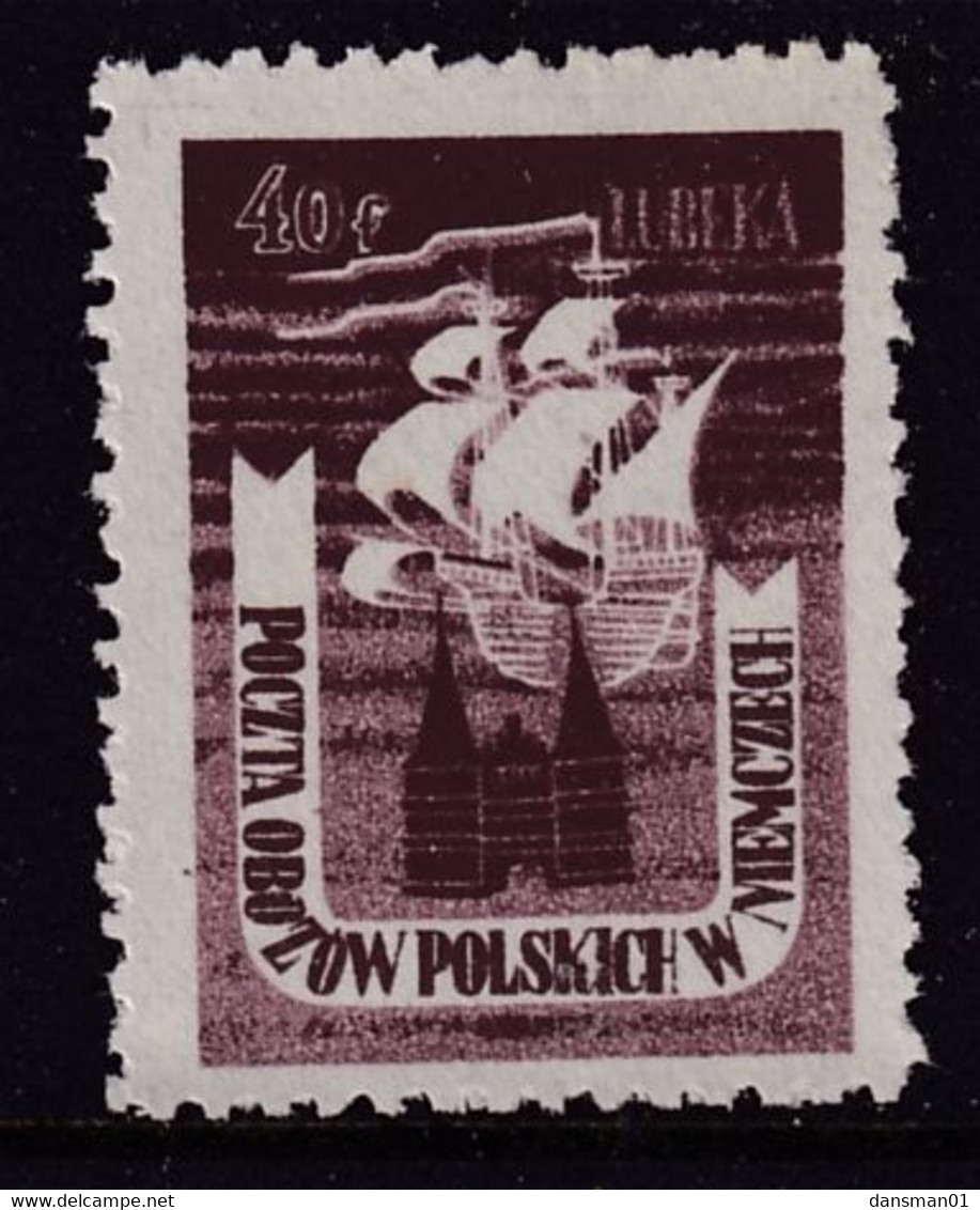 Poland 1945 Lubeka Fi 2 No Gum - Errors & Oddities