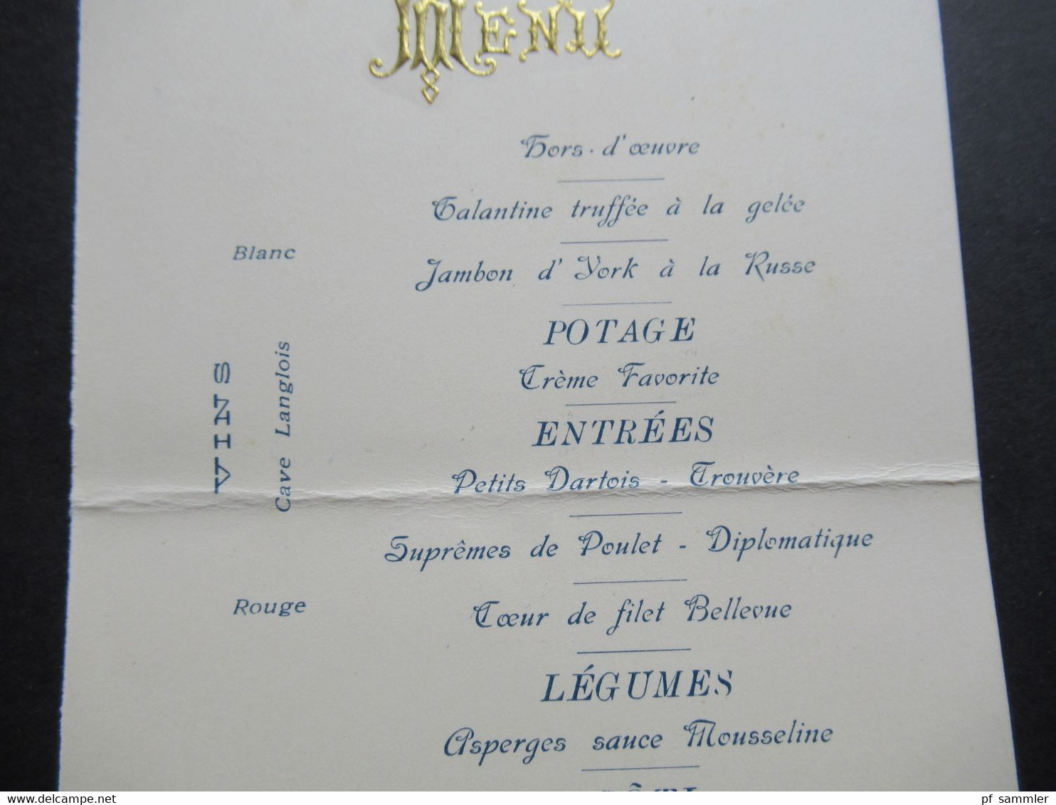 Frankreich / Argentinien Speisekarte Menu San Juan 6.4.1916 Rotisserie El Buen Gusto - Menus