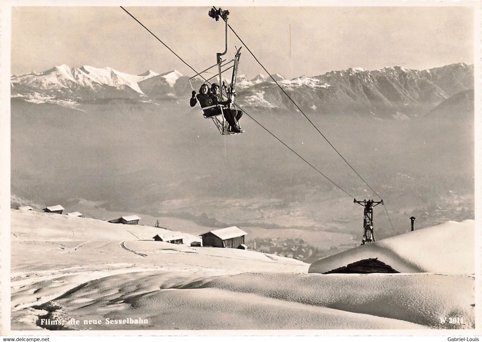 Flims Die Neue Sesselbahn Ski  Skifahrer (10 X 15 Cm) - Flims