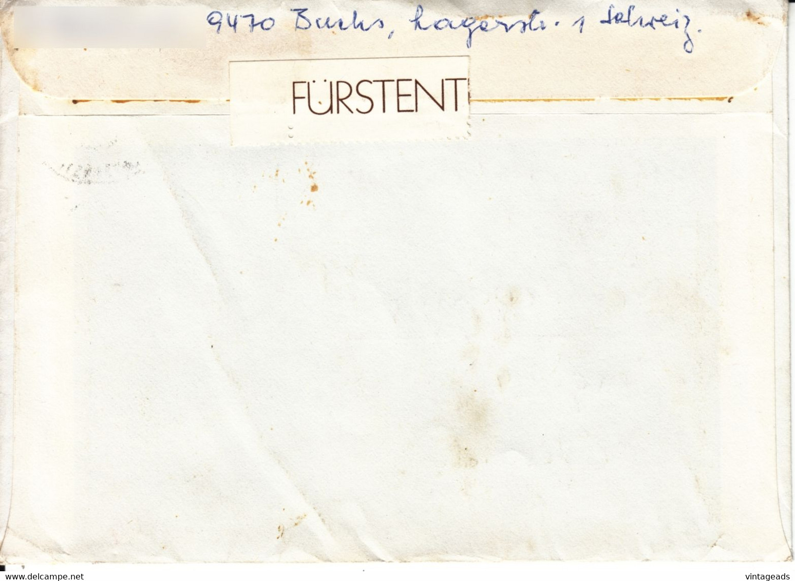 BM894 Liechtenstein Briefkuvert Frankiert Mit Randstück, Reco 9494 Schaan 445, Gelaufen 1973 - Briefe U. Dokumente