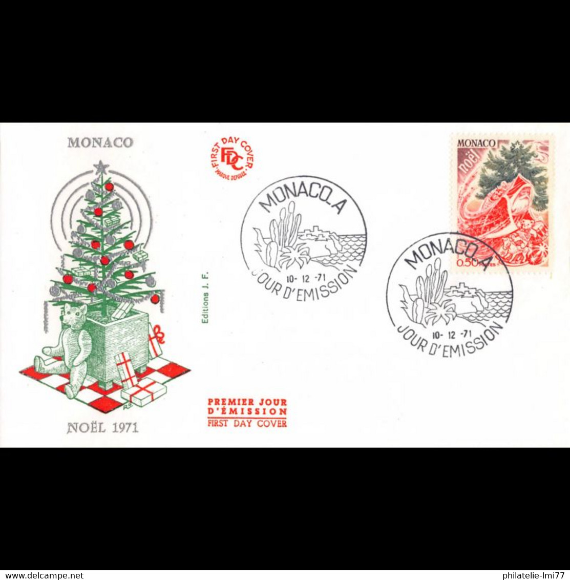 FDC - Série Noël 1971 (2 Env.), Oblit PJ 10/12/71 - FDC